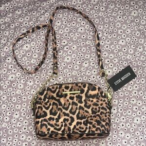 Steve Madden Leopard Print Crossbody Bag - Black and Brown